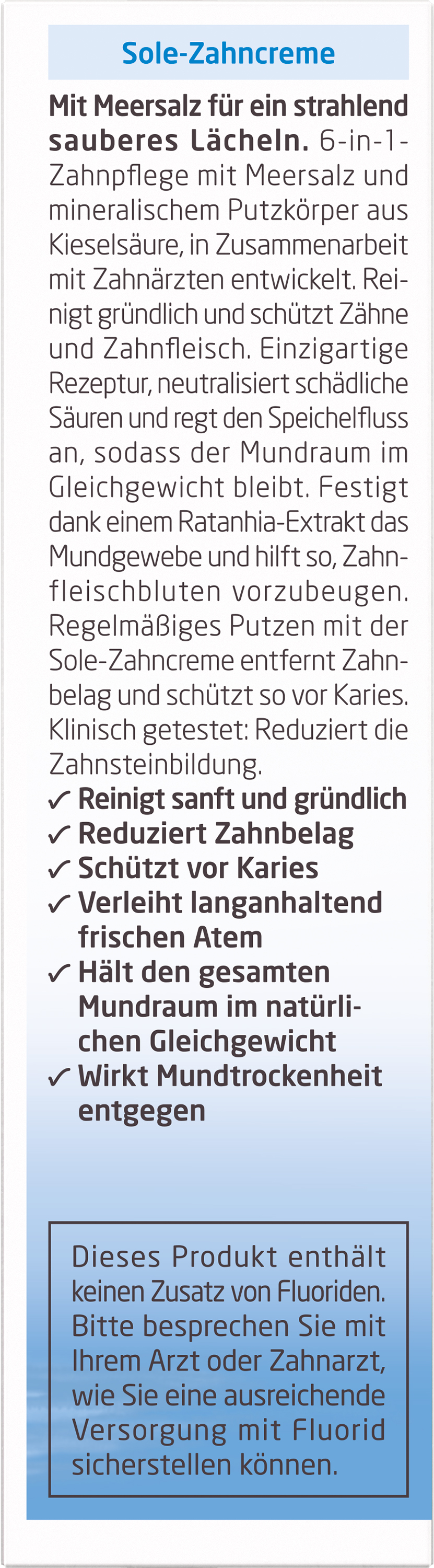 Sole-Zahncreme