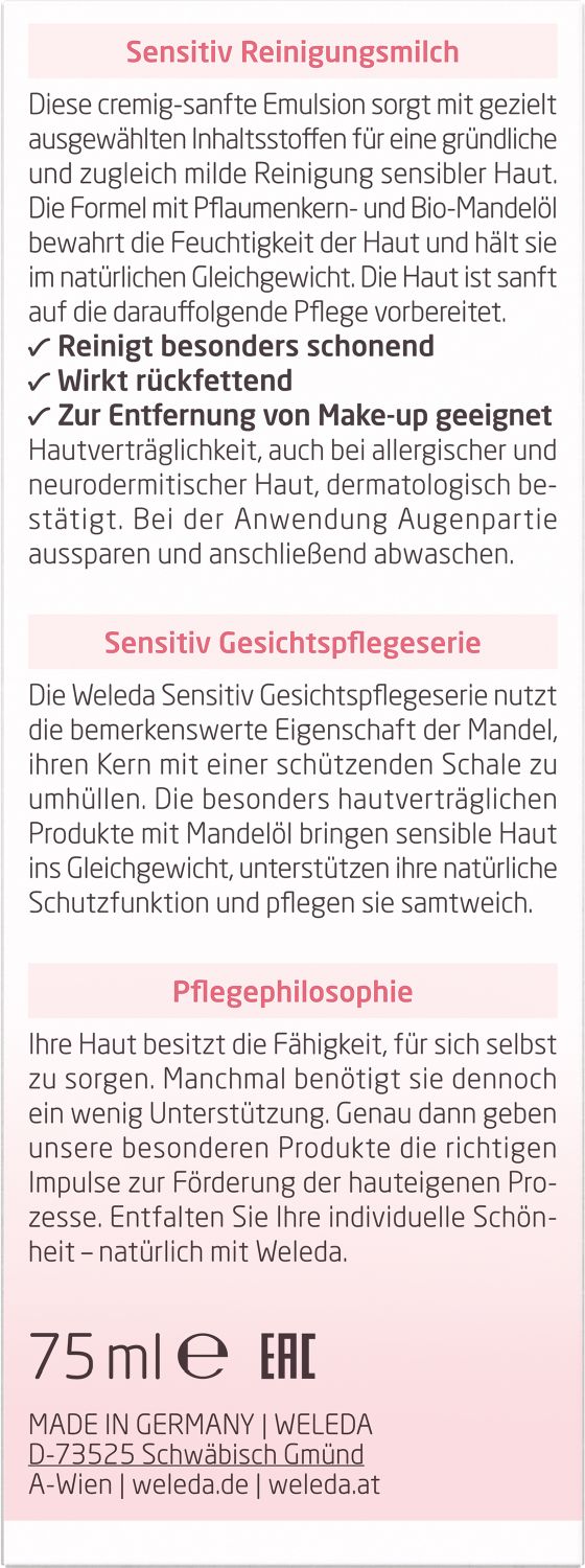 WELEDA Mandel Sensitiv Reinigungsmilch 75ml