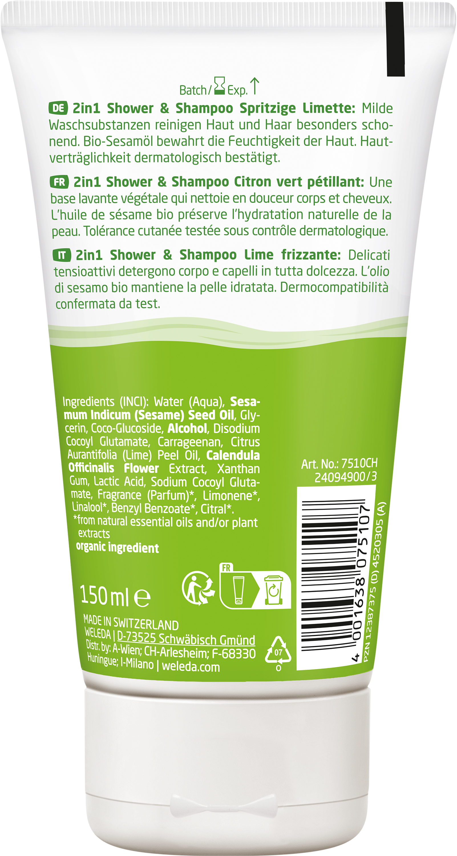 Kids 2in1 Shower & Shampoo Spritzige Limette