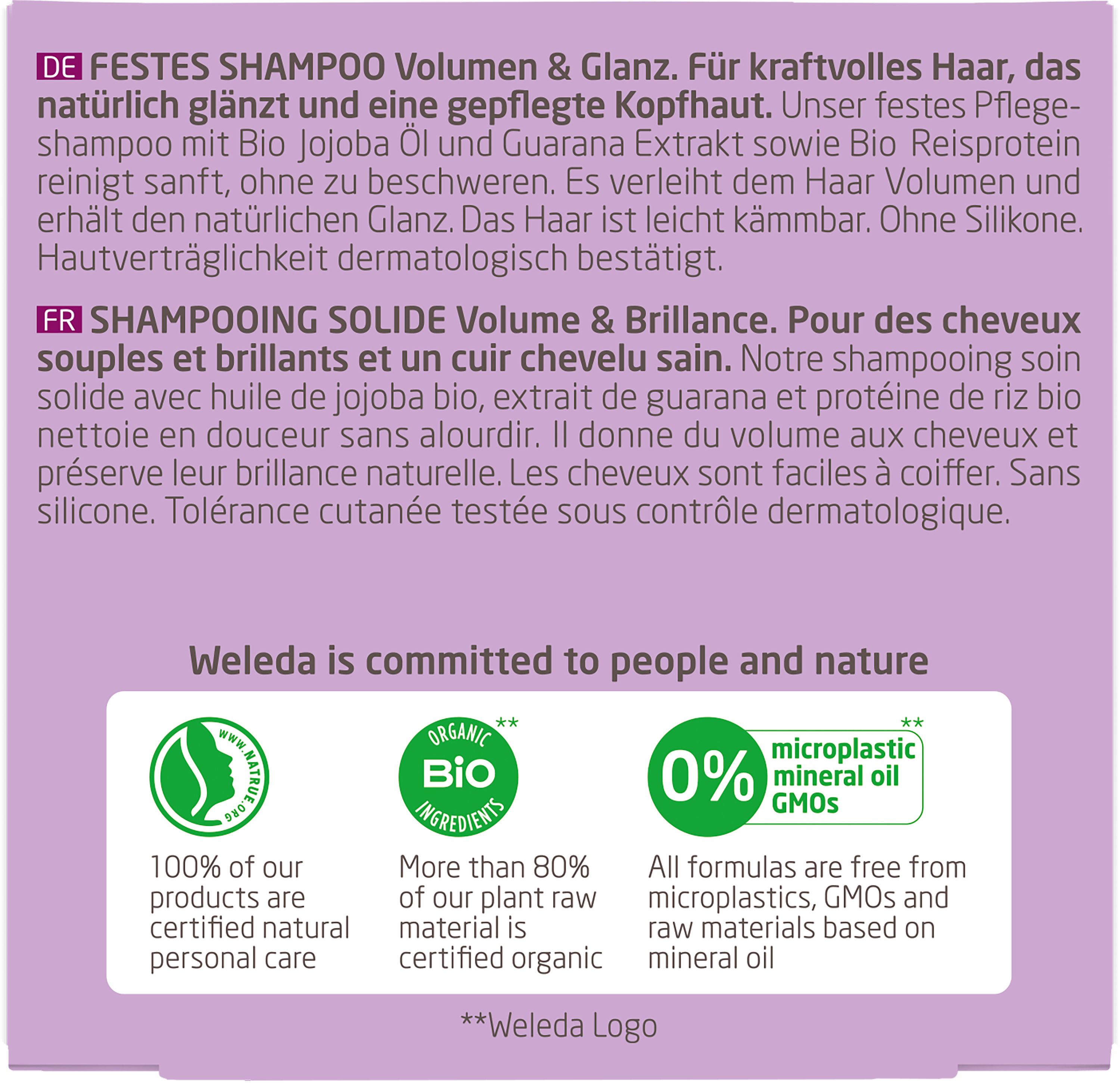 Festes Shampoo Volumen & Glanz