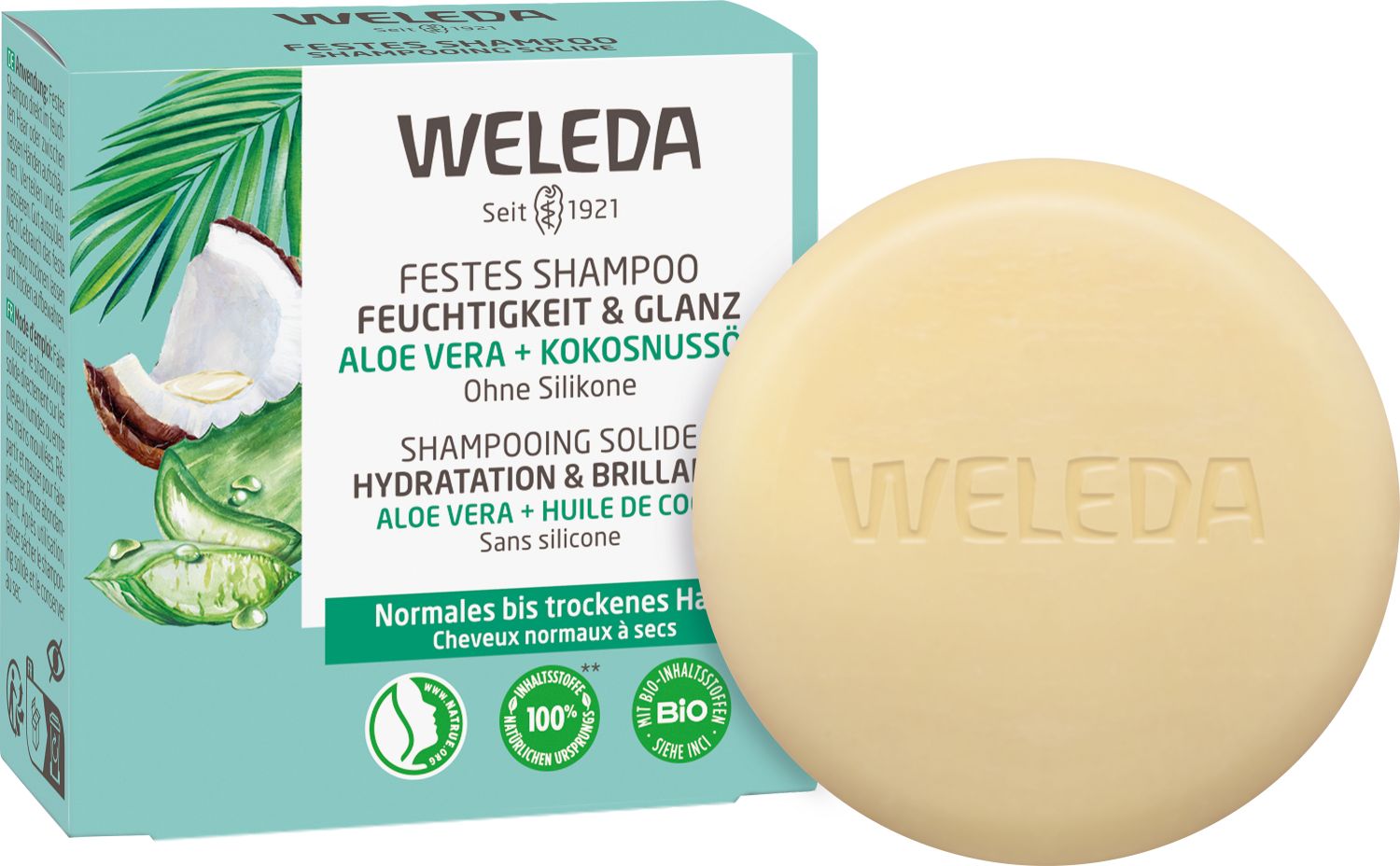 Festes Shampoo Feuchtigkeit & Glanz