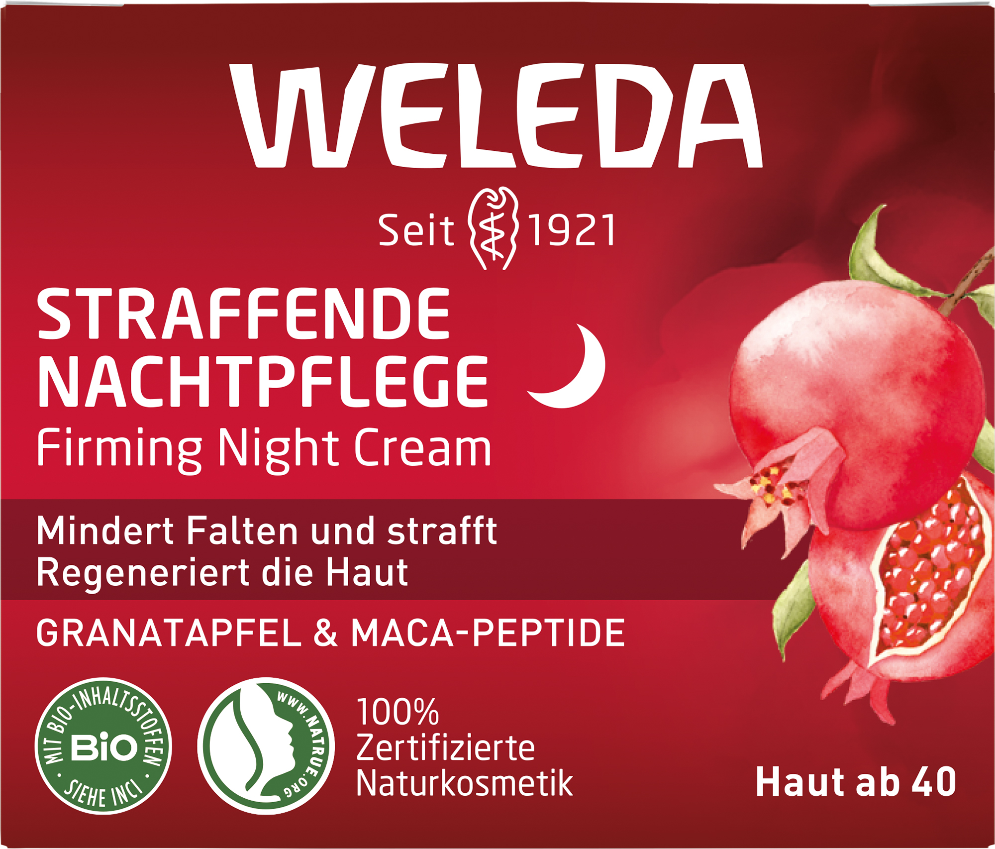 Granatapfel Straffende Nachtpflege Granatapfel und Maca-Peptide