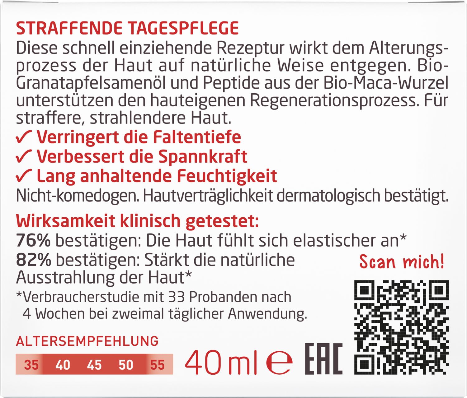 Granatapfel Straffende Tagespflege Granatapfel und Maca-Peptide