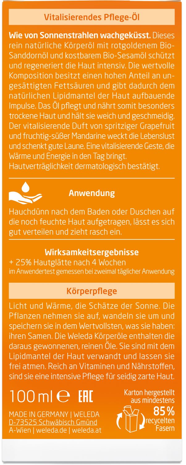 Sanddorn Vitalisierndes Pflege-Öl