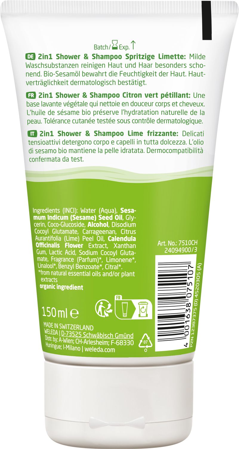 Kids 2in1 Shower & Shampoo Spritzige Limette