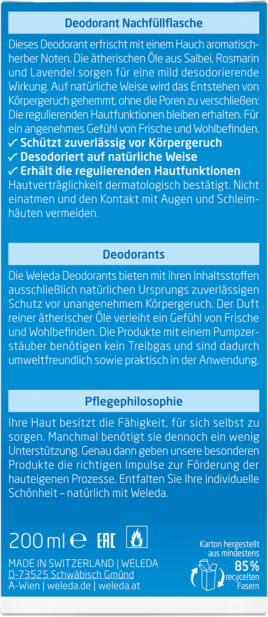 Salbei Deodorant Nachfüllflasche