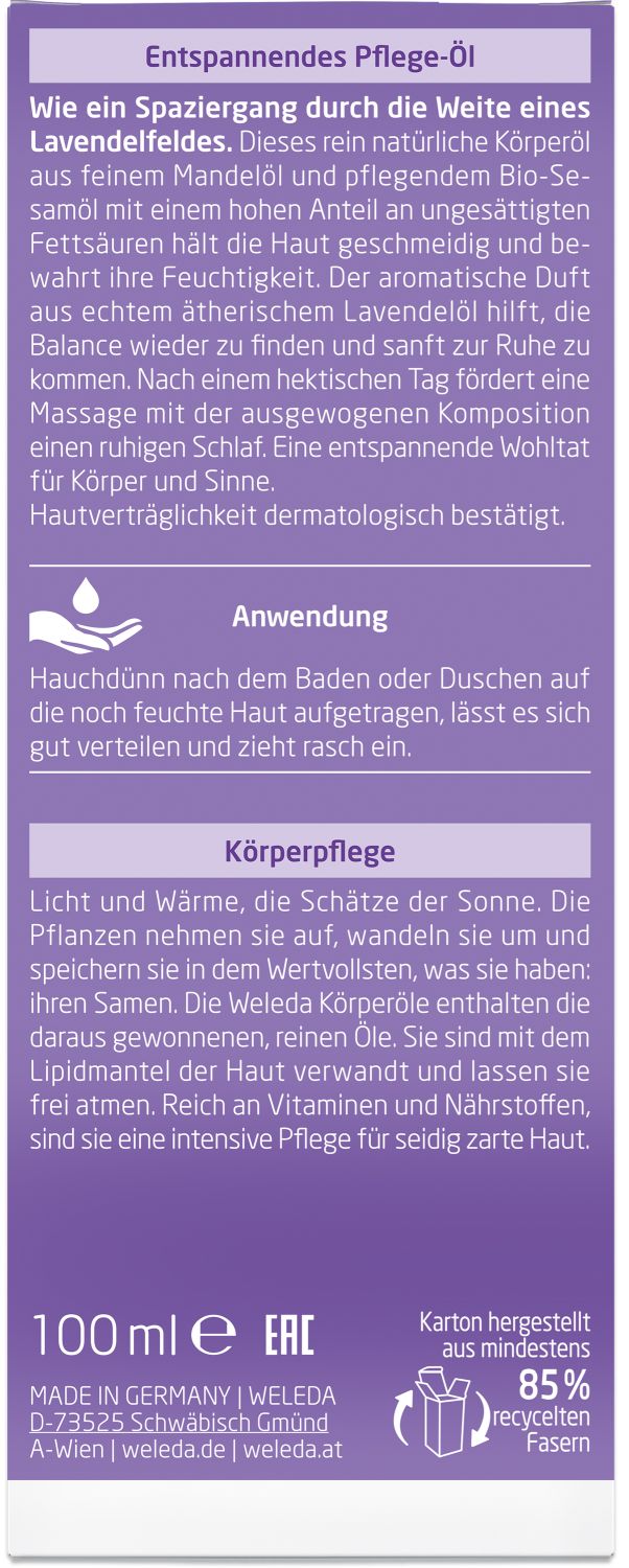 Lavendel Entspannendes Pflege-Öl