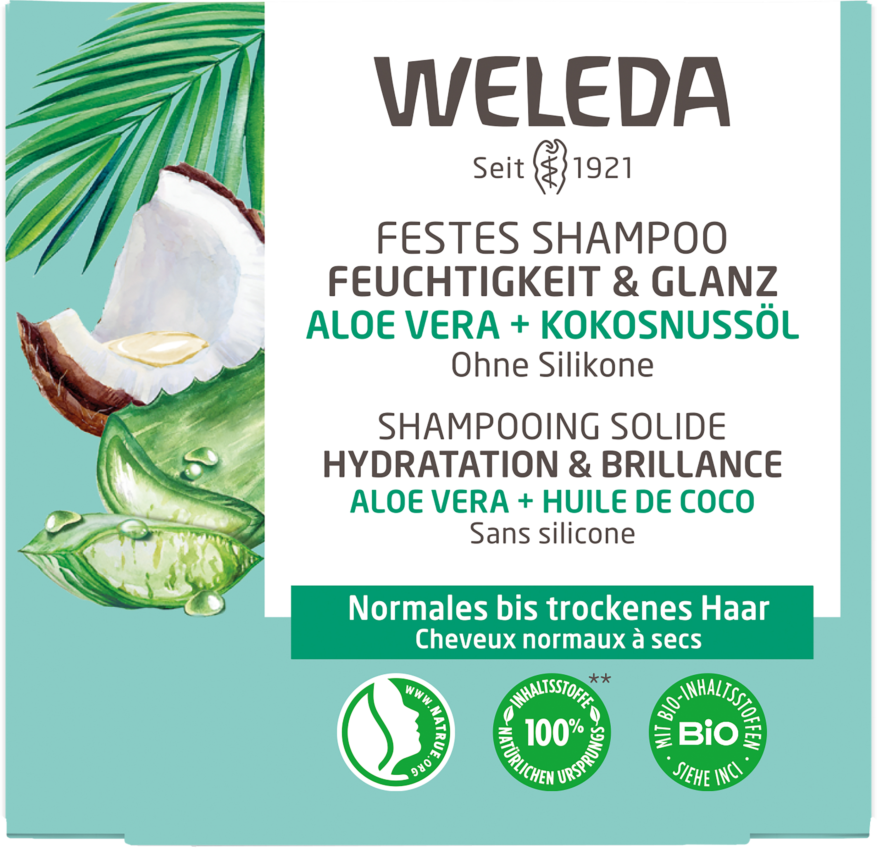 Festes Shampoo Feuchtigkeit & Glanz